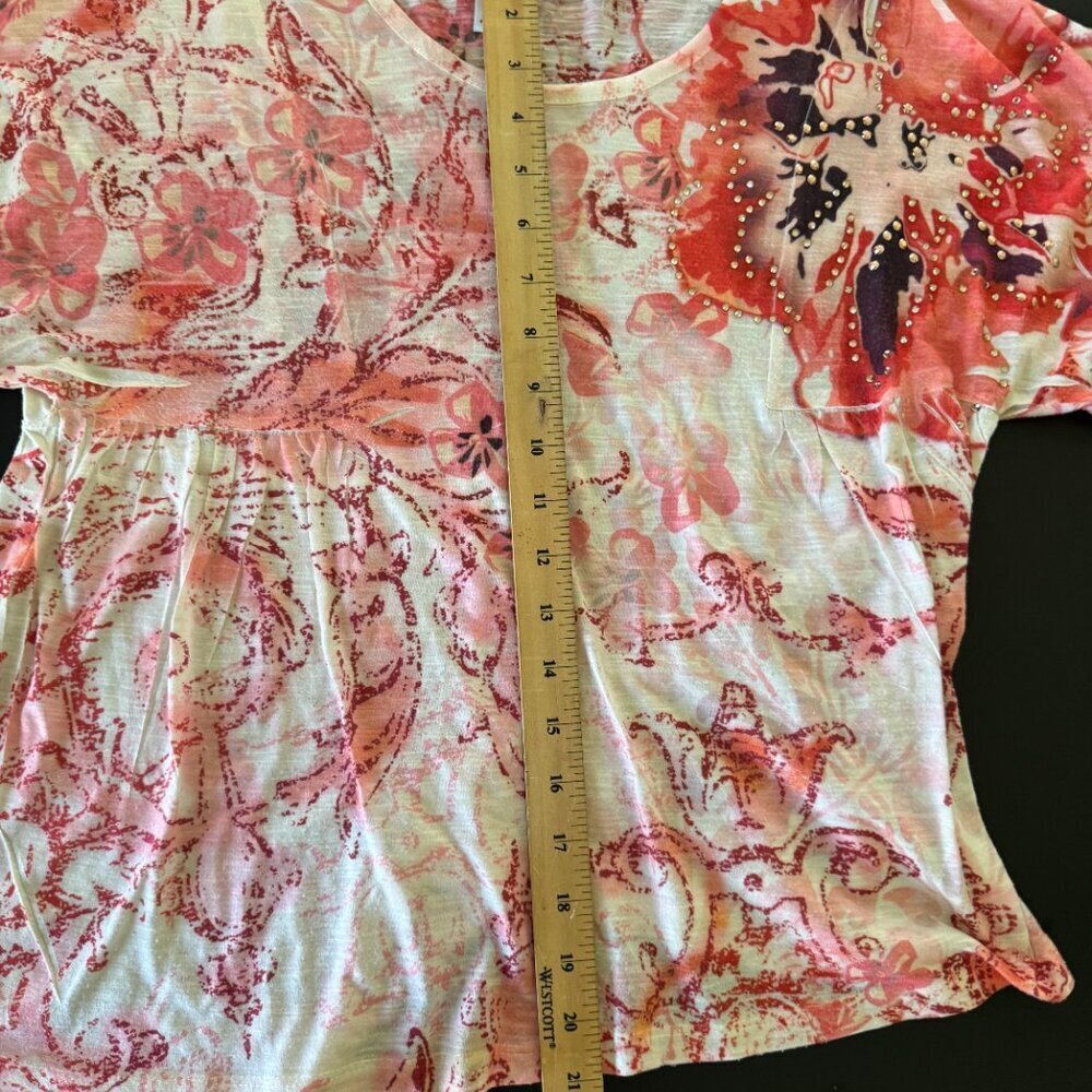 🔥 4 for $20 DEAL 🔥Style & Co Floral Embellished Blouse 🌺 Size S - Picture 6 of 7